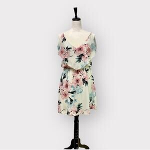 Papaya Flower Print Dress Cream Size S